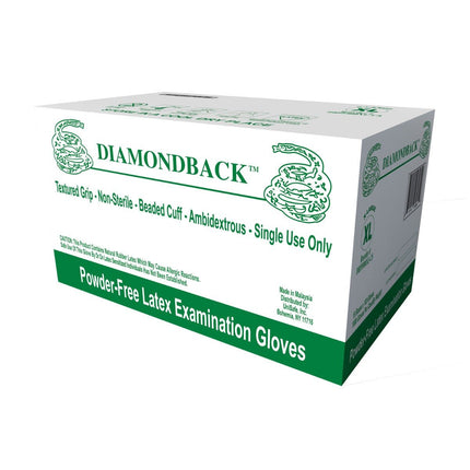 DBPF800S-CS, DBPF800M-CS, DBPF800L-CS, DBPF800XL-CS, Diamondback Heavy Duty Powder Free Latex Exam Gloves, Case - UNISAFE GLOVES