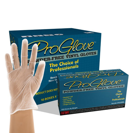 PGV500S-CS, PGV500M-CS, PGV500L-CS, PGV500XL-CS, ProGlove Powder Free Industrial Grade Vinyl Gloves, Case - UNISAFE GLOVES