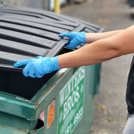 UNISAFE 6 Mil Blue Industrial Nitrile Gloves in a Bucket - UNISAFE GLOVES