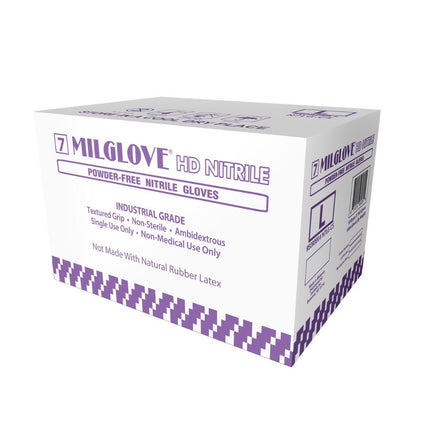 N7SM-CS, N7MD-CS, N7LG-CS, N7XL-CS, DTN7-CS, DTN7M-CS, DTN7L-CS, DTN7XL-CS, 7 MilGlove HD Powder Free Black Nitrile Gloves, Case - UNISAFE GLOVES