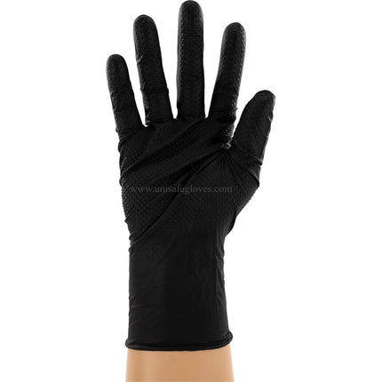 PY700S-Pallet, PY700M-Pallet, PY700L-Pallet, PY700XL-Pallet, PY700XXL-Pallet, Pallet (96 Cases) of Black Python 8 Mil Heavy-Duty Powder Free Industrial Grade Nitrile Gloves w/Diamond Texture - UNISAFE GLOVES