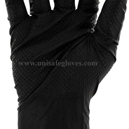N8SM-CS, N8MD-CS, N8LG-CS, N8XL-CS, N8XXL-CS, N7SM-CS, N7MD-CS, N7LG-CS, N7XL-CS, DTN7-CS, DTN7M-CS, DTN7L-CS, DTN7XL-CS, Diamond Textured Powder Free Black Nitrile Gloves - UNISAFE GLOVES