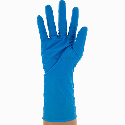 UNI-HR1000S-CS, UNI-HR1000M-CS, UNI-HR1000L-CS, UNI-HR1000XL-CS, UNI-HR1000XXL-CS, Crowbar Heavy Duty 10 Mil Extended Cuff Nitrile Exam Gloves, Case - UNISAFE GLOVES