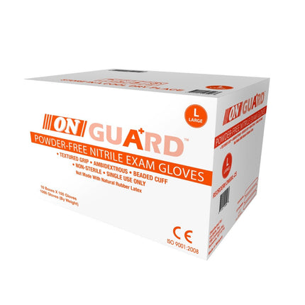 ON600S-CS, ON600M-CS, ON600L-CS, ON600XL-CS, On Guard Powder Free Orange Nitrile Exam Gloves, Case - UNISAFE GLOVES
