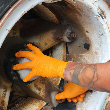 UNISAFE 8 Mil Tactical Grip Orange Nitrile Gloves in a Bucket - Refill Bag - UNISAFE GLOVES