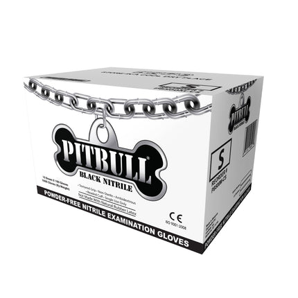 PB500S-Pallet, PB500M-Pallet, PB500L-Pallet, PB500XL-Pallet, PB500XXL-Pallet, PB500S-CS, PB500M-CS, PB500L-CS, PB500XL-CS, PB500XXL-CS, PitBull Powder Free Black Nitrile Exam Gloves, Case - UNISAFE GLOVES