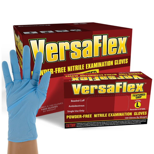 VF500S-CS, VF500M-CS, VF500L-CS, VF500XL-CS, VF500XXL-CS, VersaFlex Powder Free Nitrile Exam Gloves