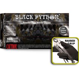 black python nitrile gloves