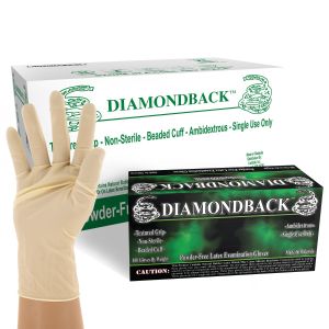 Diamondback Heavy Duty Powder Free Latex Exam Gloves, Case, Size X-Large